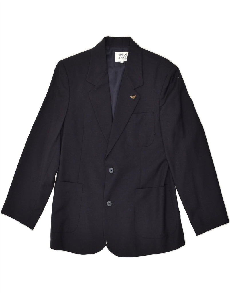 ARMANI JUNIOR Boys 2 Button Blazer Jacket 13-14 Years Navy Blue | Vintage Armani Junior | Thrift | Second-Hand Armani Junior | Used Clothing | Messina Hembry 