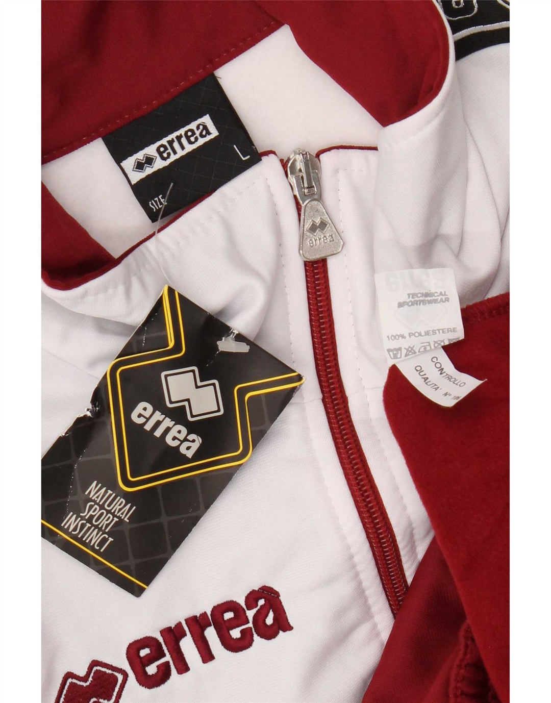 Errea Mens Graphic Tracksuit Top Jacket Large Burgundy Colourblock
