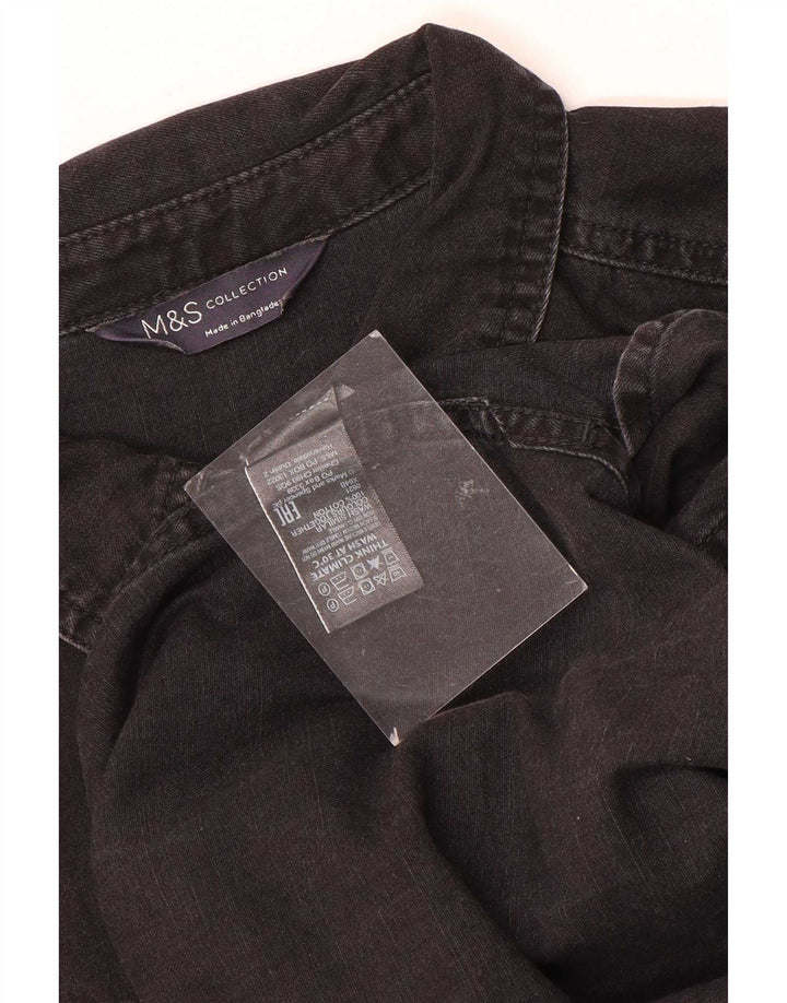 Marks & Spencer Womens Denim Shirt UK 16 Large Black Cotton