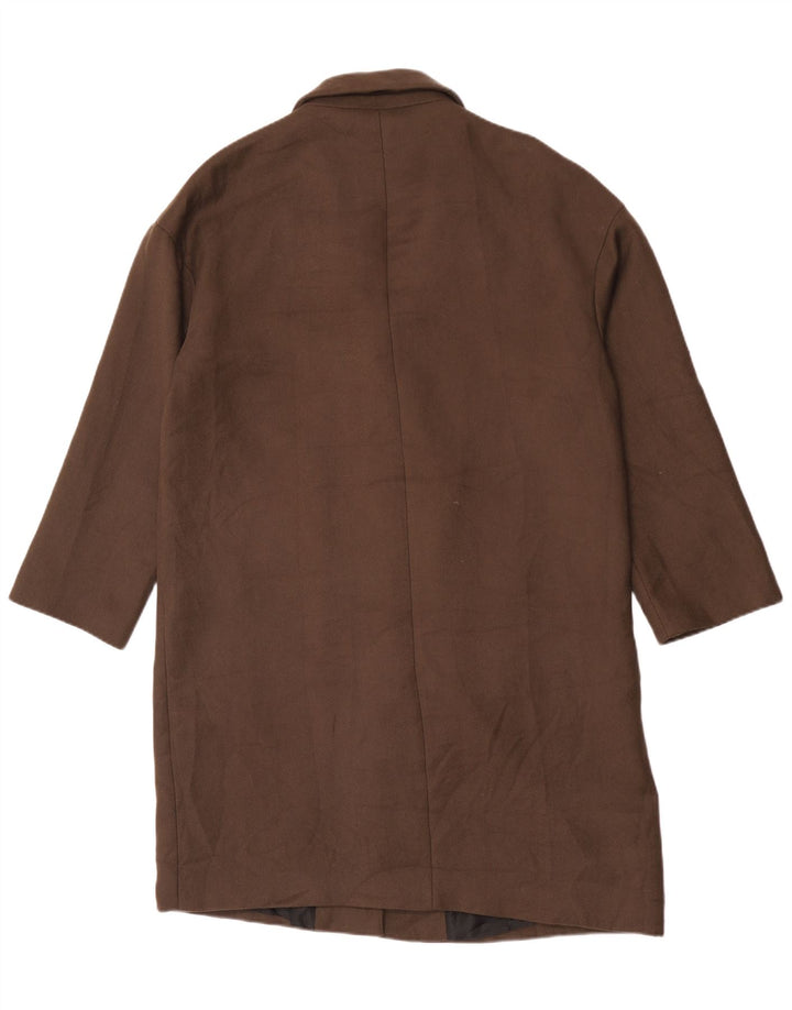Zara Womens Oversized Overcoat UK 14 Medium Brown Polyester