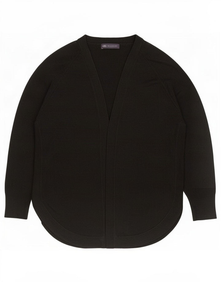 Marks & Spencer Womens Longline Cardigan Sweater UK 14 Medium Black