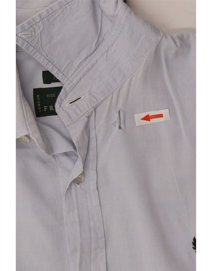 Fred Perry Mens Slim Fit Shirt Small Blue