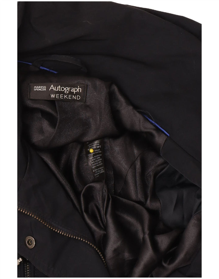Marks & Spencer Womens Autograph Windbreaker Coat UK 12 Medium Black