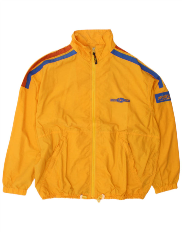 Mito Mens Tracksuit Top Jacket Large Yellow Colourblock Cotton