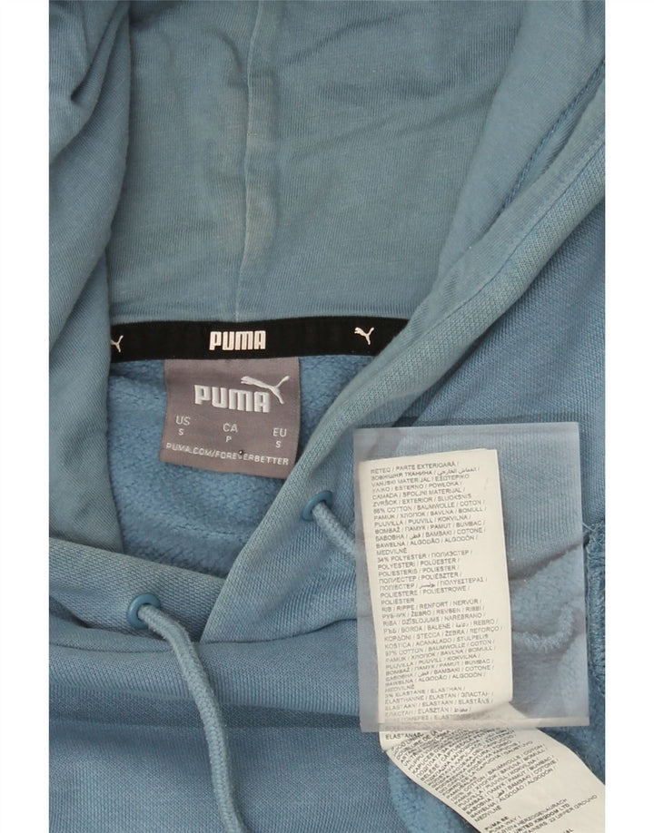 Puma Mens Hoodie Jumper Small Blue Cotton