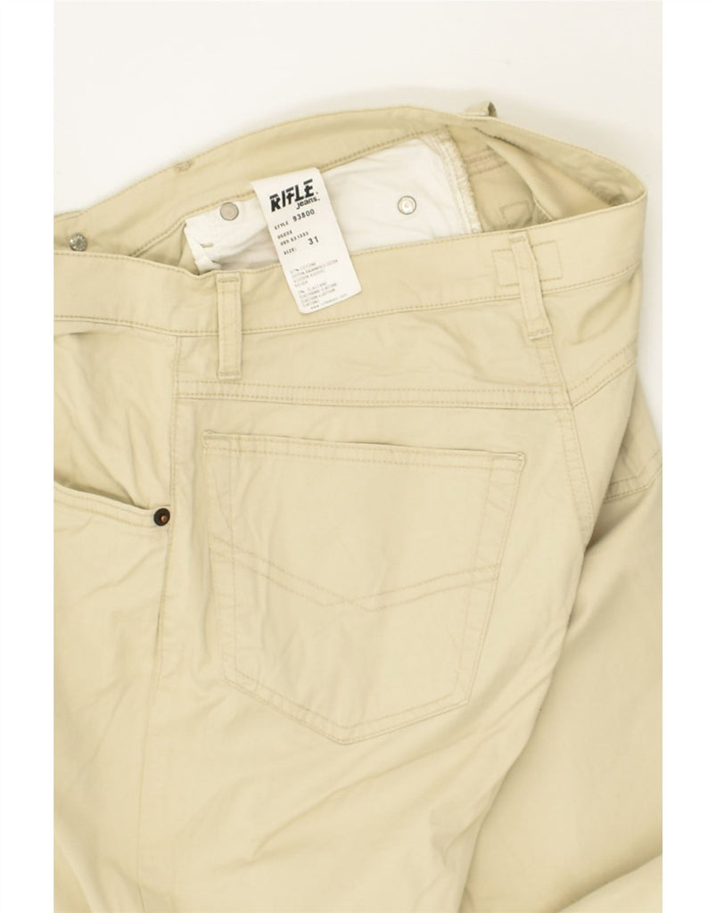 RIFLE Mens Straight Casual Trousers W31 L29 Beige Cotton | Vintage Rifle | Thrift | Second-Hand Rifle | Used Clothing | Messina Hembry 