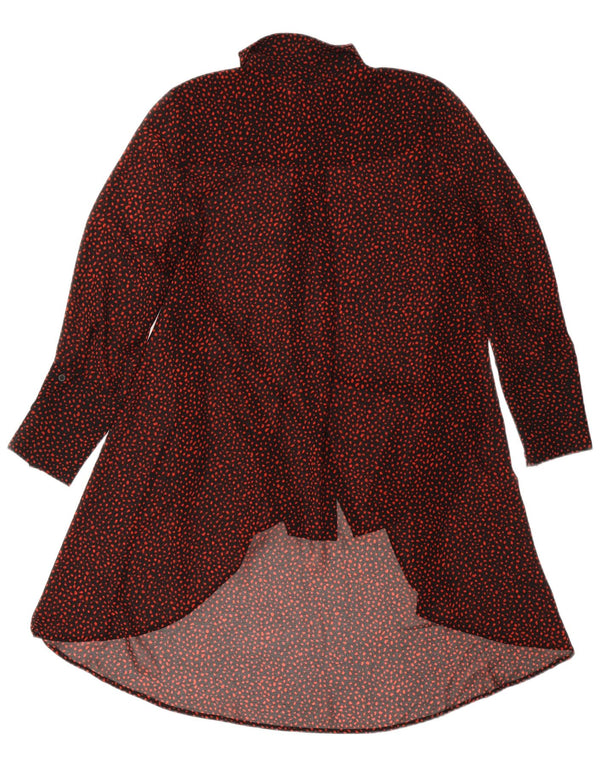 MINT VELVET Womens Long Sleeve Shirt Dress UK 12 Medium Black Spotted