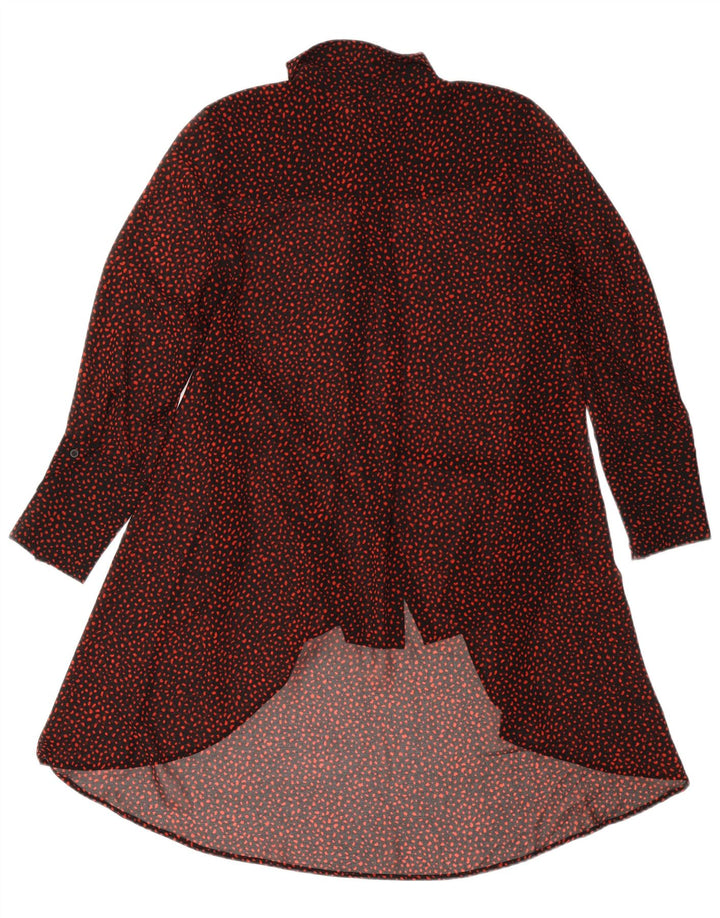 MINT VELVET Womens Long Sleeve Shirt Dress UK 12 Medium Black Spotted