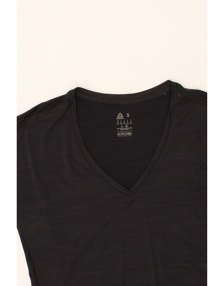 REEBOK Womens T-Shirt Top UK 8/10 Small Black Vintage Reebok and Second-Hand Reebok from Messina Hembry 