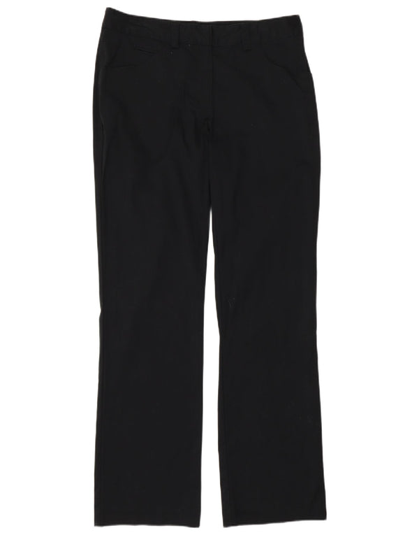 Nike Womens Straight Casual Trousers UK 10 Small W32 L30 Black Cotton