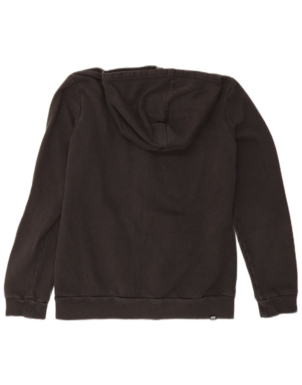 Puma Womens Graphic Zip Hoodie Sweater UK 14 Medium Black Cotton