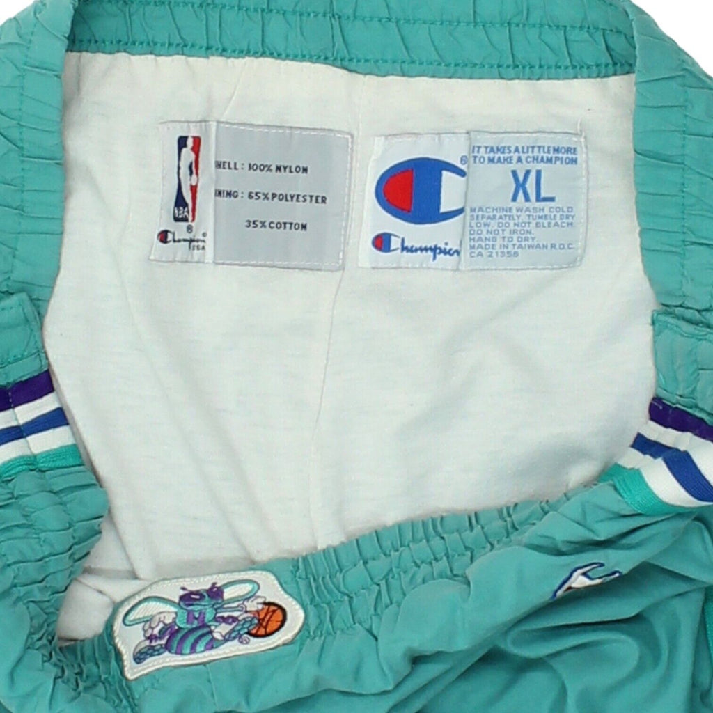 Charlotte Hornets Champion Mens Teal Tracksuit Bottoms | Vintage NBA Sportswear | Vintage Messina Hembry | Thrift | Second-Hand Messina Hembry | Used Clothing | Messina Hembry 
