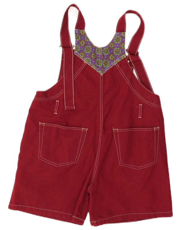 Vintage Womens Graphic Dungarees Shorts W38 XL Burgundy