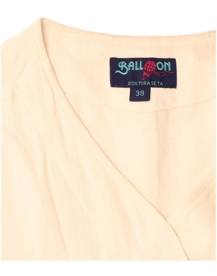 Balloon Womens Sleeveless Shirt Blouse EU 38 Medium Off White Silk