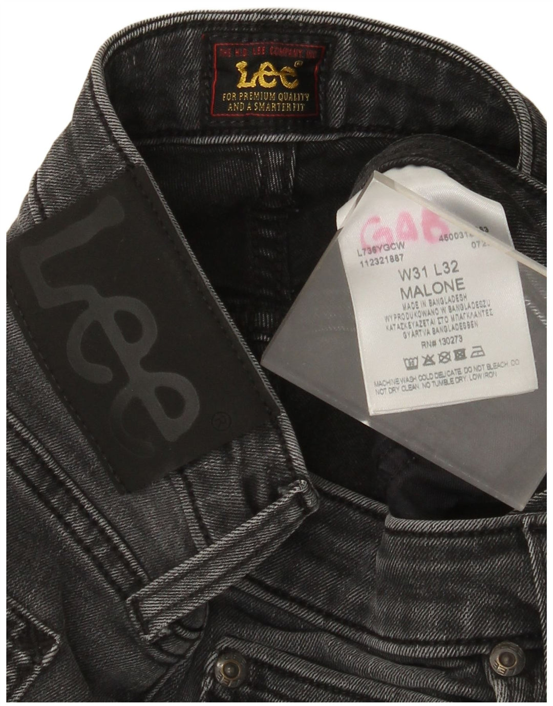 Lee Mens Malone Slim Jeans W31 L27 Grey Cotton