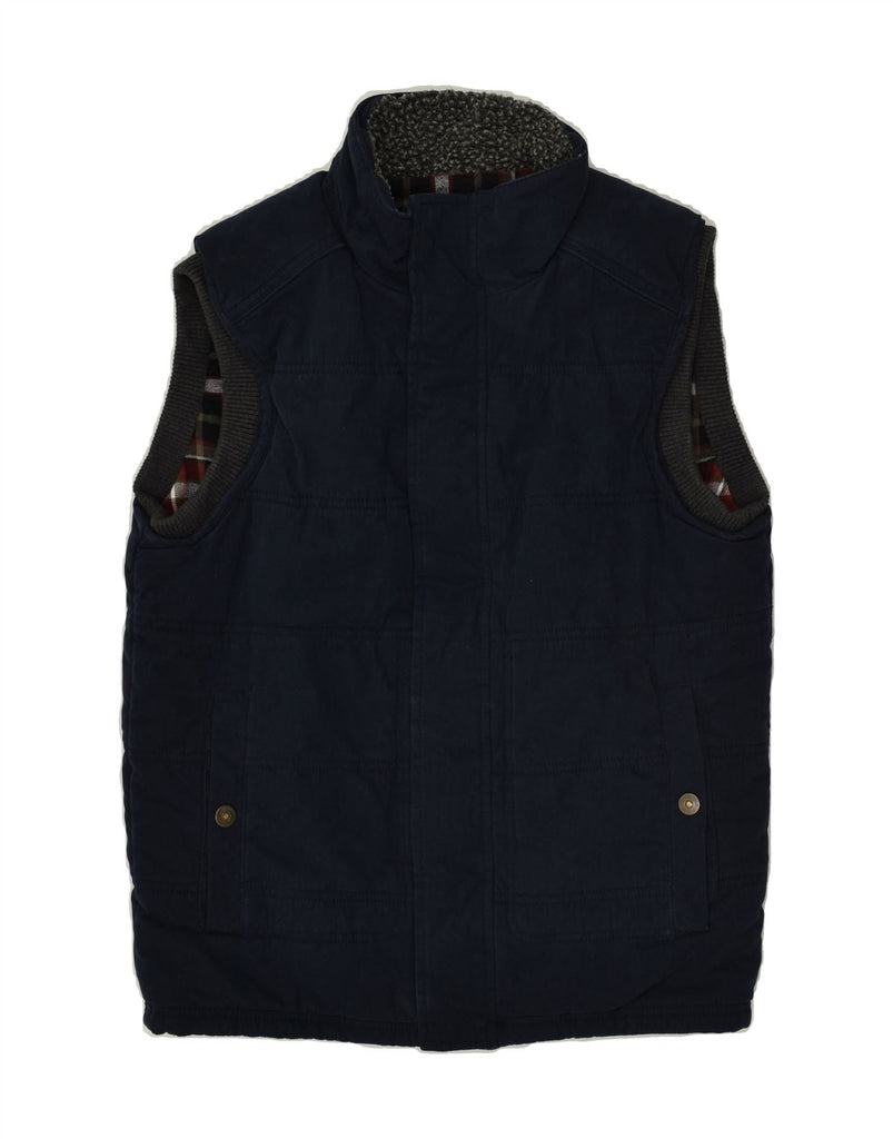 FAT FACE Mens Padded Gilet UK 36 Small Navy Blue Cotton | Vintage Fat Face | Thrift | Second-Hand Fat Face | Used Clothing | Messina Hembry 