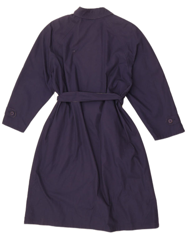 Preca Womens Reversible Overcoat EU 42 Large Navy Blue Polyester