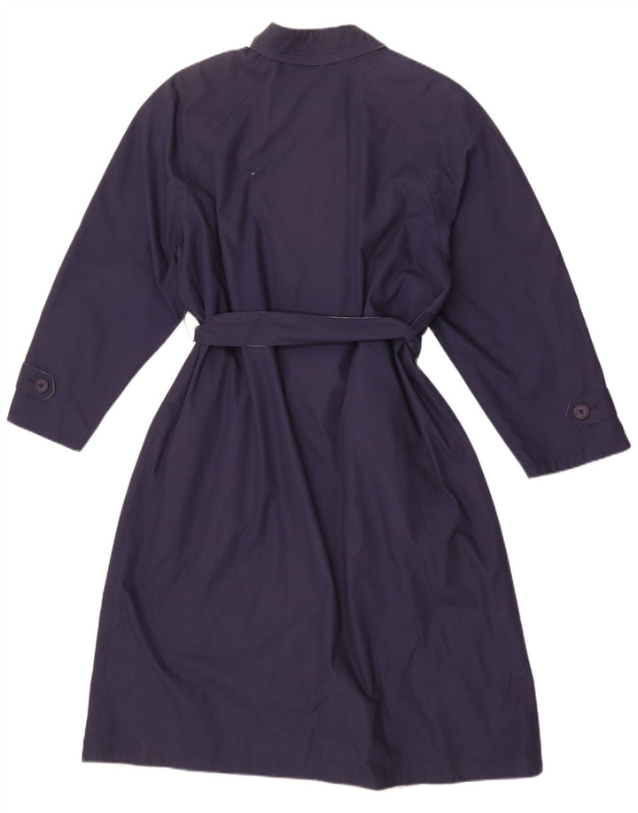 Preca Womens Reversible Overcoat EU 42 Large Navy Blue Polyester