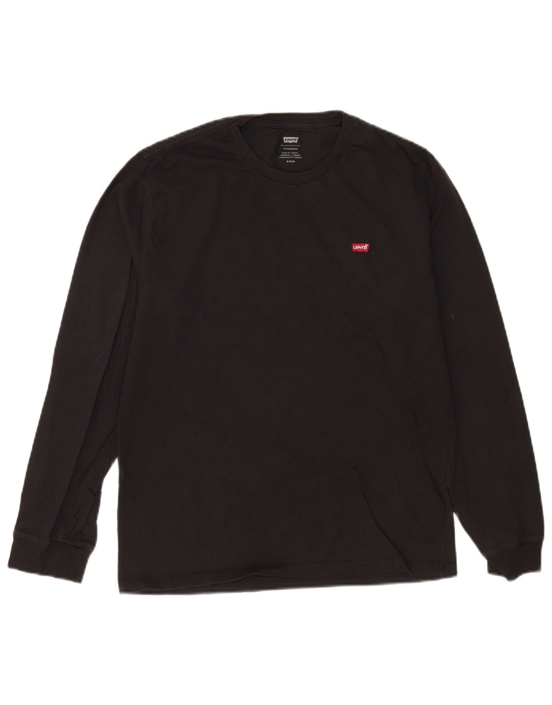 Levi's Mens Standard Top Long Sleeve Medium Black Cotton