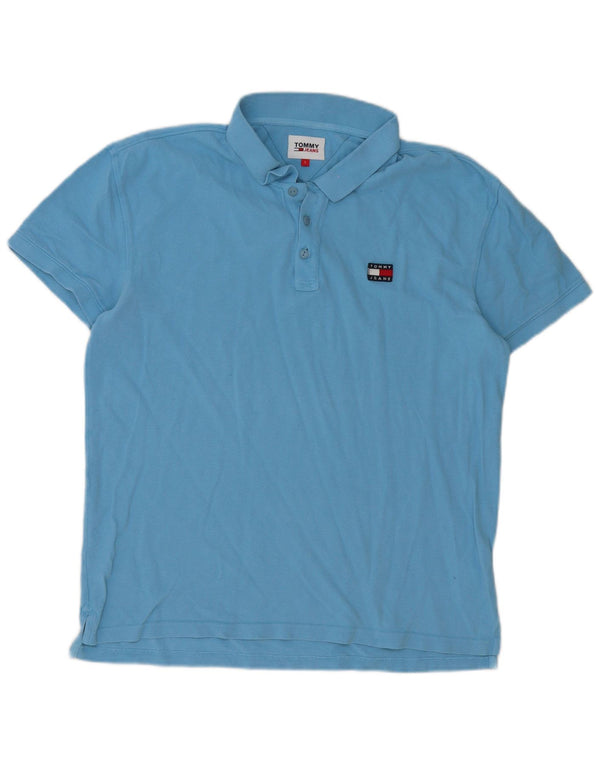 Tommy Hilfiger Mens Polo Shirt Large Blue Cotton