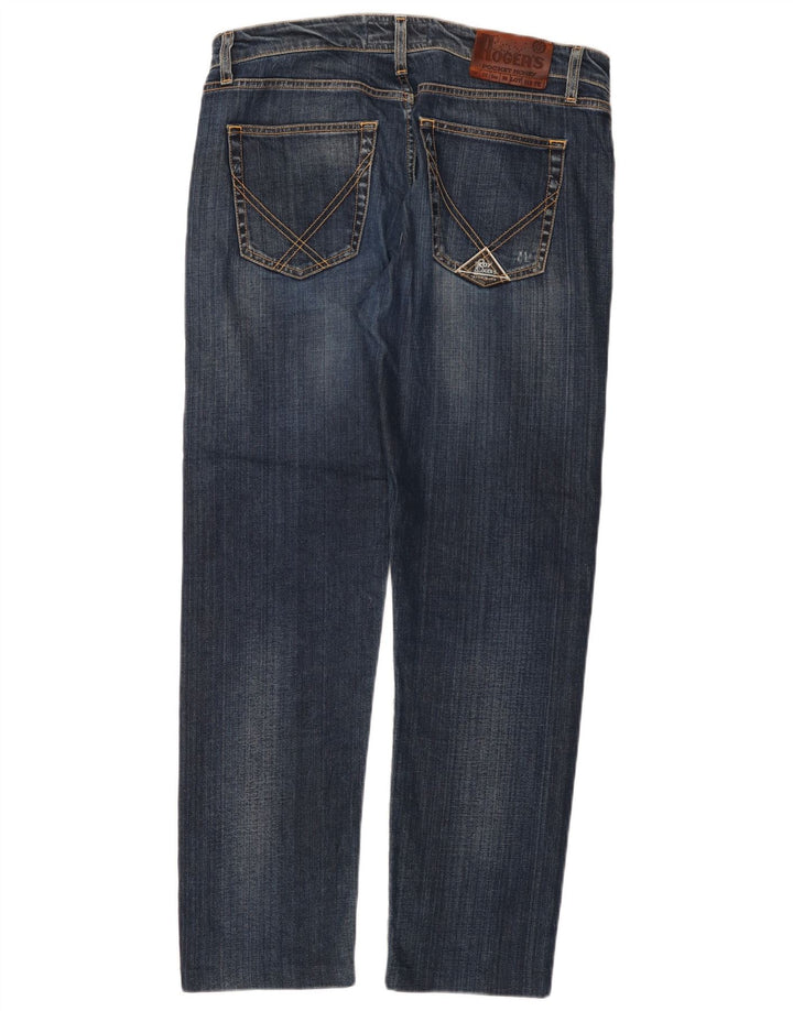 Roy Rogers Mens Straight Jeans W36 L30 Blue Cotton