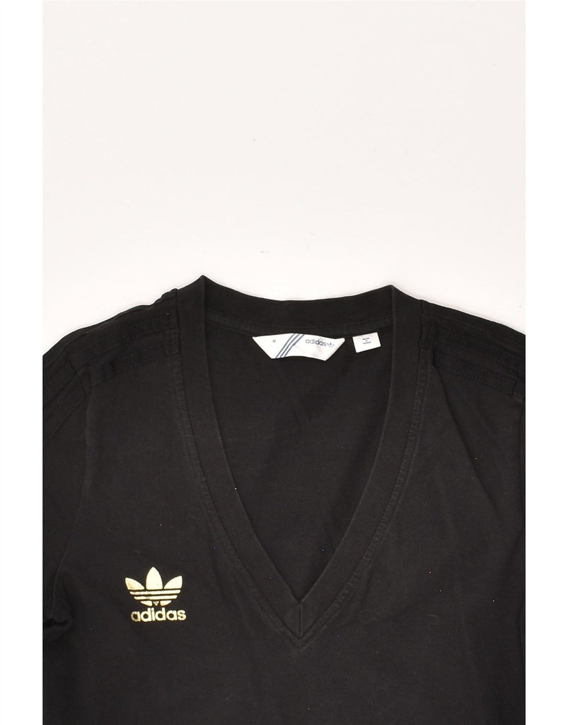 ADIDAS Womens T-Shirt Top IT 42 Small Black Vintage Adidas and Second-Hand Adidas from Messina Hembry 