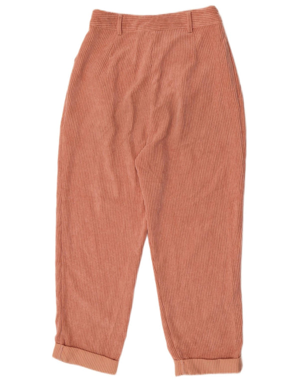 Topshop Womens High Waist Corduroy Trousers UK 10 Small W26 L25 Pink