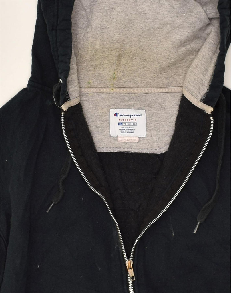 CHAMPION Mens Zip Hoodie Sweater XL Navy Blue | Vintage Champion | Thrift | Second-Hand Champion | Used Clothing | Messina Hembry 