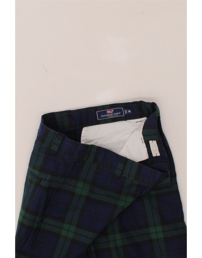 VINEYARD VINES Boys Casual Trousers 15-16 Years W30 L28 Navy Blue Check Vintage Vineyard Vines and Second-Hand Vineyard Vines from Messina Hembry 