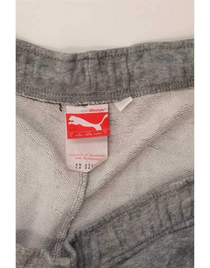 PUMA Mens Tracksuit Trousers Joggers Large  Grey Flecked Cotton