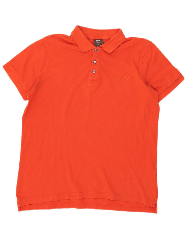Jeep Mens Polo Shirt Large Orange Cotton
