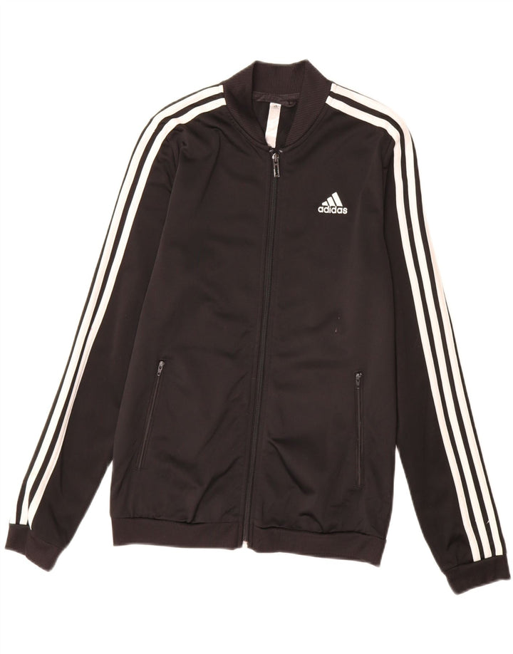 ADIDAS Womens Primegreen Tracksuit Top Jacket UK 8/10 Small Black