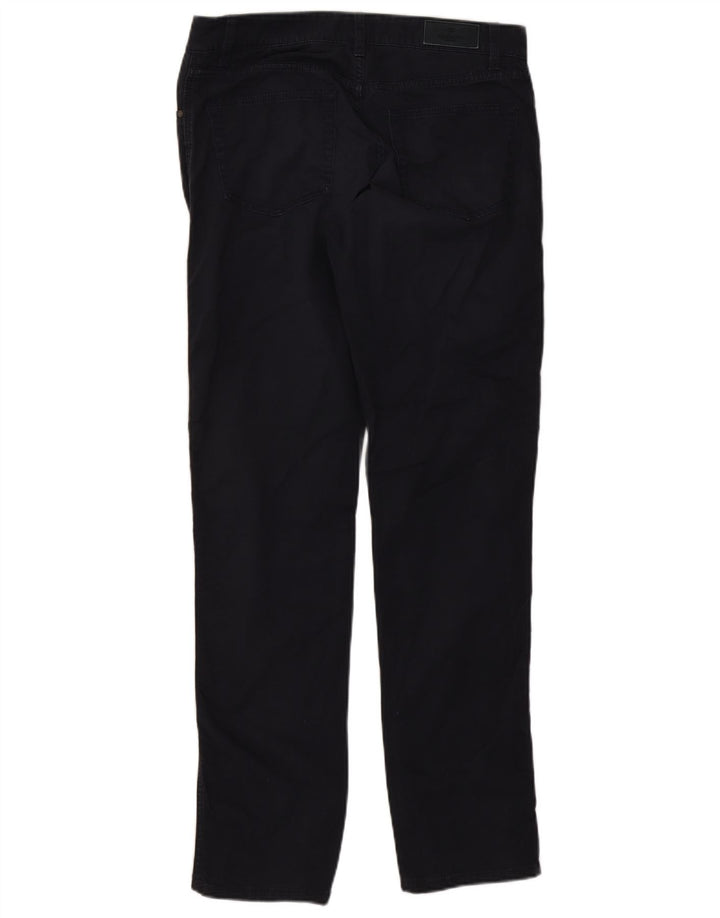 Hackett Mens Straight Casual Trousers W34 L34 Navy Blue Cotton
