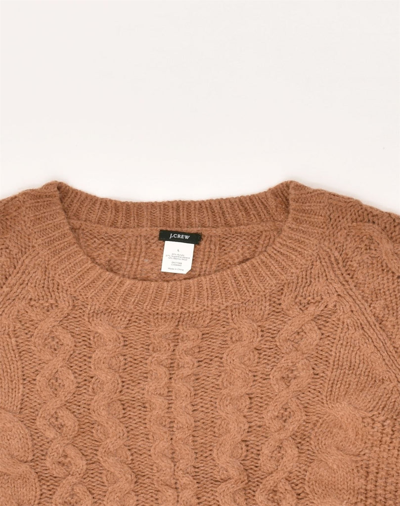 J. CREW Womens Crew Neck Jumper Sweater UK 16 Large Brown Acrylic | Vintage J. Crew | Thrift | Second-Hand J. Crew | Used Clothing | Messina Hembry 