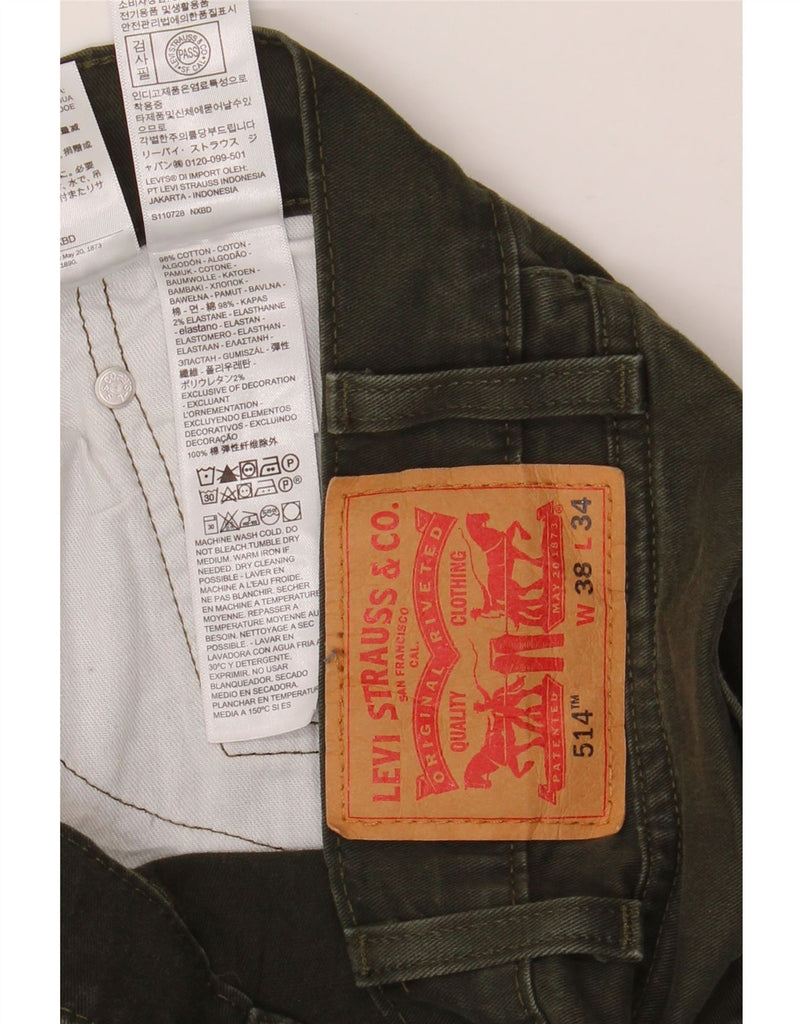 LEVI'S Mens 514 Straight Jeans W38 L34 Green Cotton Vintage Levi's and Second-Hand Levi's from Messina Hembry 