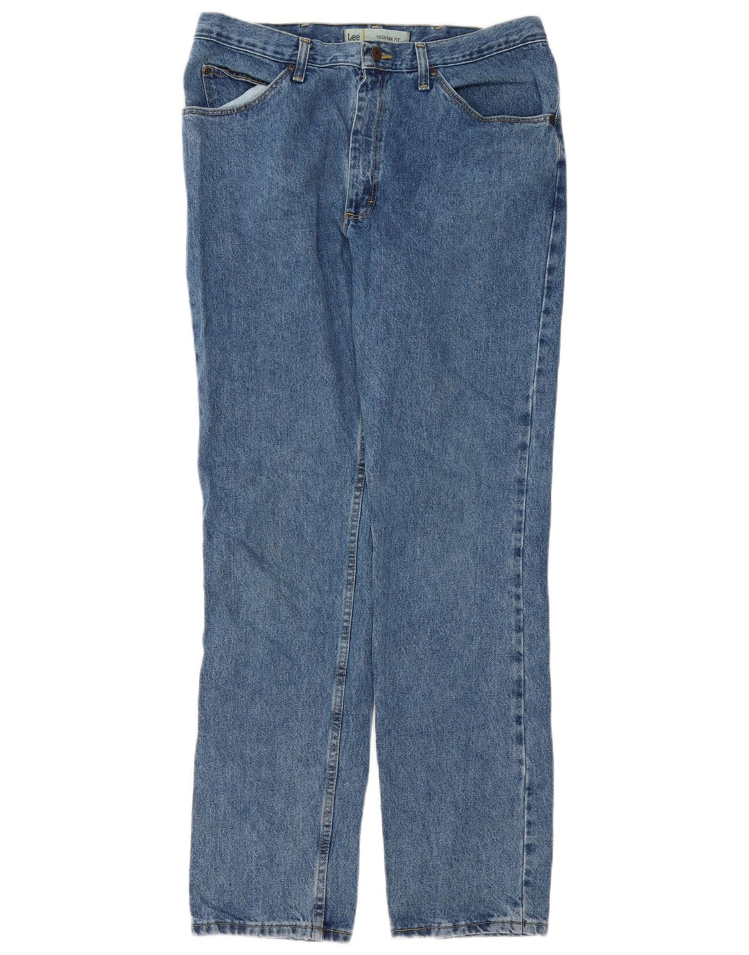 Lee Mens Regular Fit Straight Jeans W36 L34 Blue Cotton