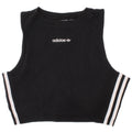 Adidas Womens Crop Vest Top UK 10 Small Black Cotton