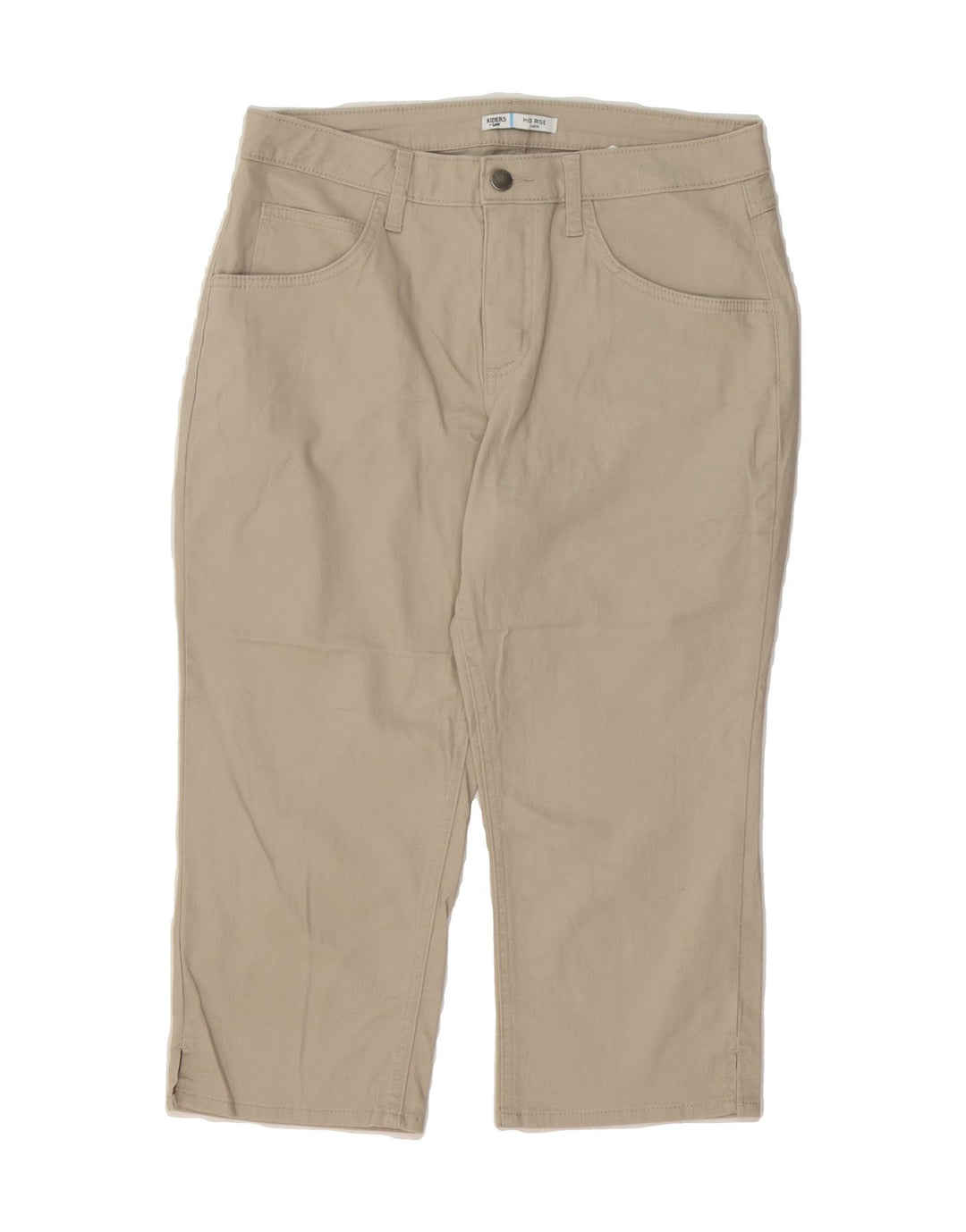 LEE Womens Riders Mid Rise Capri Trousers US 8 Medium W32 L19 Beige Vintage Lee and Second-Hand Lee from Messina Hembry 