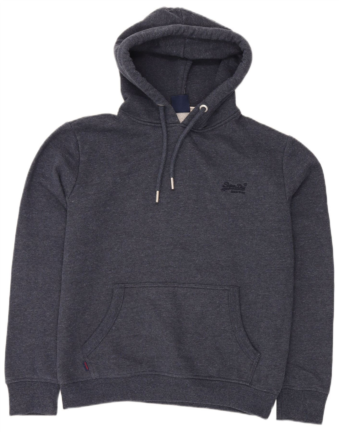 Superdry Mens Hoodie Jumper Large Navy Blue Flecked Cotton