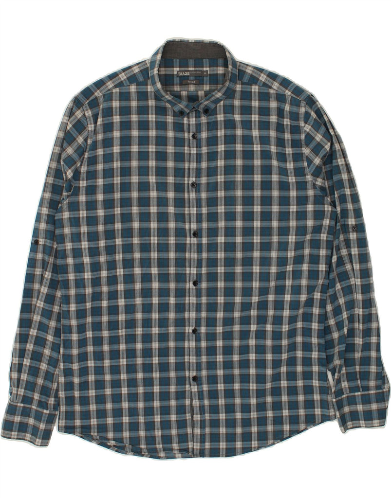 JULES Mens Fitted Shirt XL Blue Check | Vintage Jules | Thrift | Second-Hand Jules | Used Clothing | Messina Hembry 