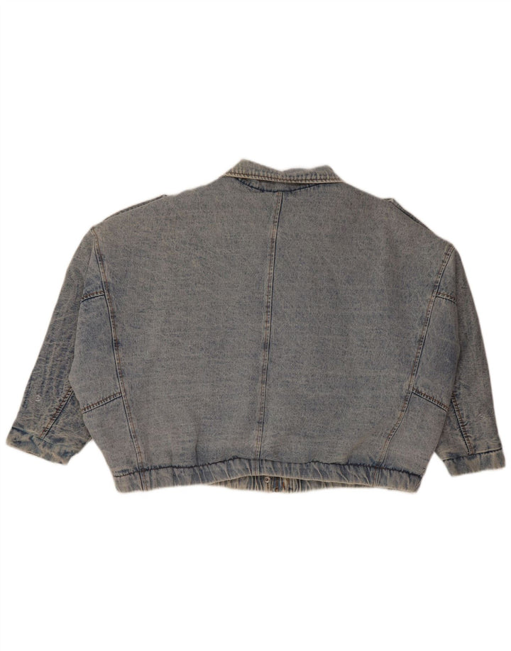 NEW COLLECTION Womens Oversized 3/4 Sleeve Denim Jacket UK 10 Small Blue