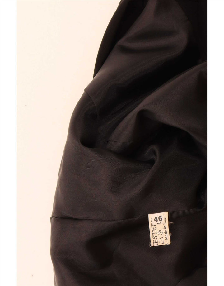 Vintage Womens 3 Button Blazer Jacket IT 46 Large Black Polyester