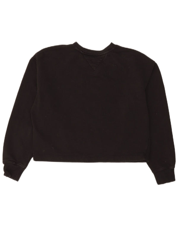 Tommy Hilfiger Womens Graphic Oversized Sweatshirt Jumper UK 10 Small Black