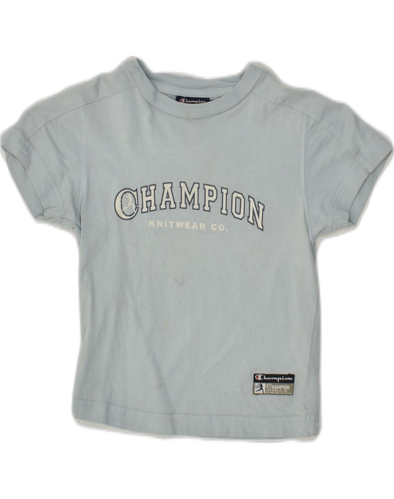 CHAMPION Boys Graphic T-Shirt Top 3-4 Years 2XS Blue Cotton | Vintage Champion | Thrift | Second-Hand Champion | Used Clothing | Messina Hembry 