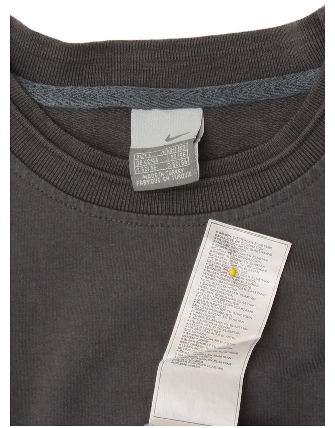 Nike Mens Graphic Sweatshirt Jumper UK 42/44 Large Grey Cotton
