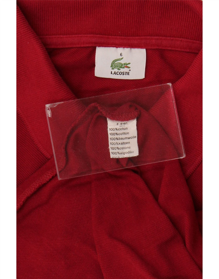 LACOSTE Mens Polo Shirt Size 6 XL Red Cotton