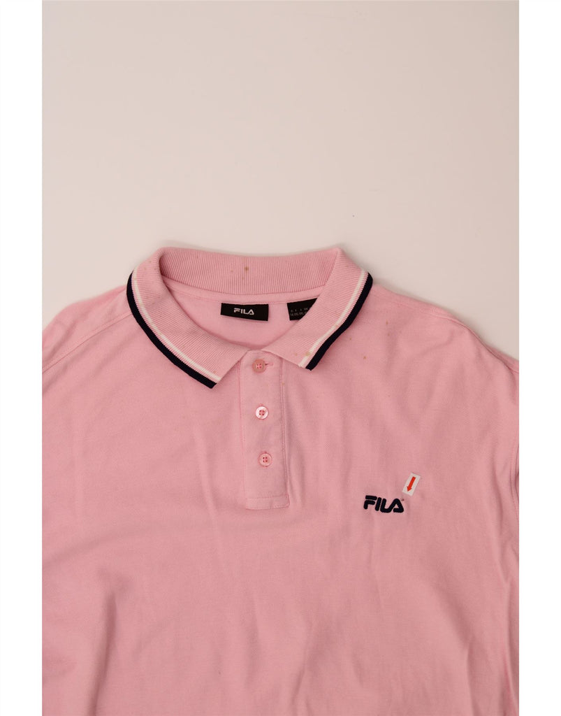 FILA Mens Polo Shirt 2XL Pink Cotton Vintage Fila and Second-Hand Fila from Messina Hembry 