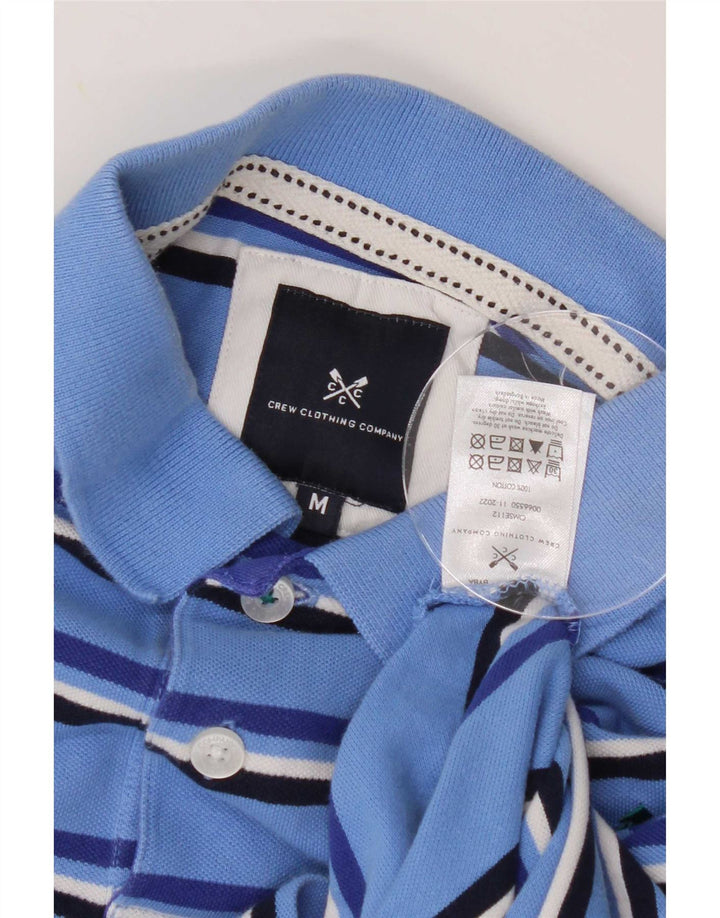 Crew Clothing Mens Polo Shirt Medium Blue Striped Cotton