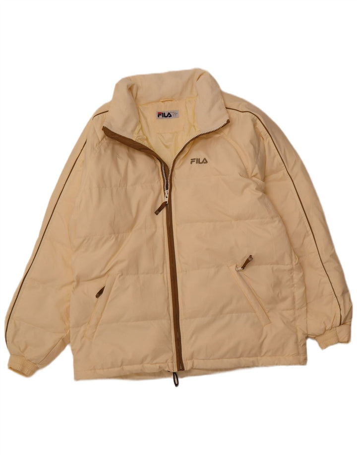 FILA Mens Padded Jacket UK 40 Large Yellow Polyester