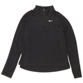 Nike Girls Dri Fit Zip Neck Pullover Tracksuit Top 10-11 Years Medium Black